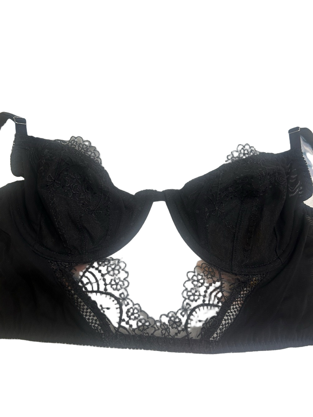 NWOT Kat the Label Underwire Swiss Dot Lace Longline Bra Size Medium Z571